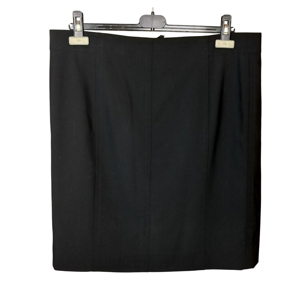 Akris‎ Punto Wool Tailored Pencil Skirt Womens 16 Black Minimalist Professional